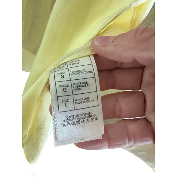 Max Studio Women's Ramie Cream Long Sleeves Button Down Shirt Size Large - Picture 6 of 8